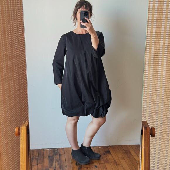 COS Dresses & Skirts - NWT COS Black Asymmetric Gathered Hem Long Sleeve Dress